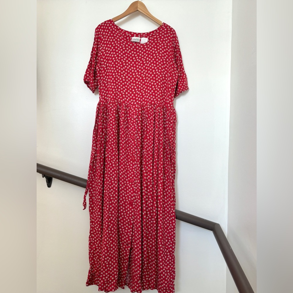 Vintage red floral dress